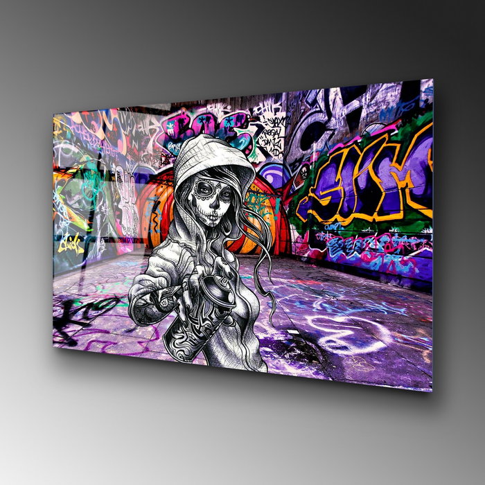 Wallity Pintura en Vidrio Templado Decorativo Multicolor 70 x 100 cm